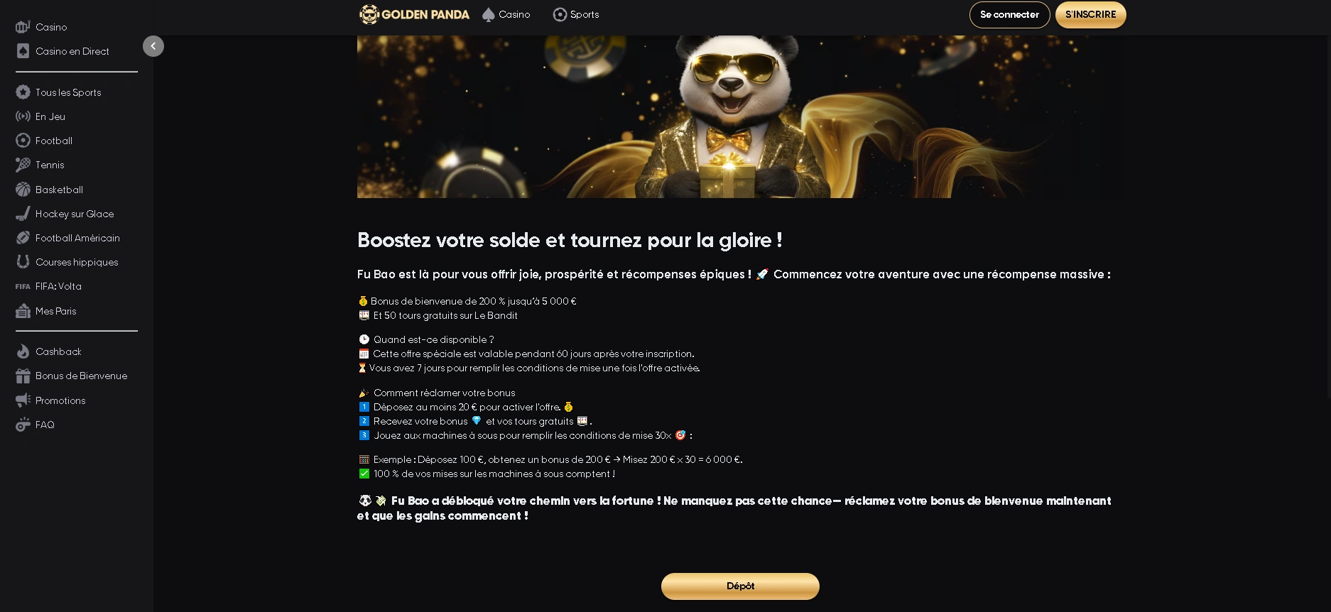 Offres et récompenses exclusives au Golden Panda casino Offres et récompenses exclusives au Golden Panda casino